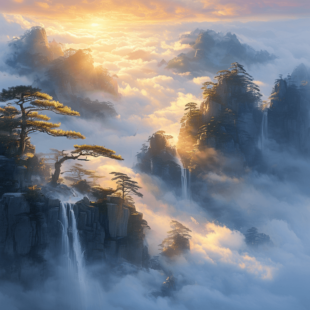 AI 图鉴 · 东方仙山云海