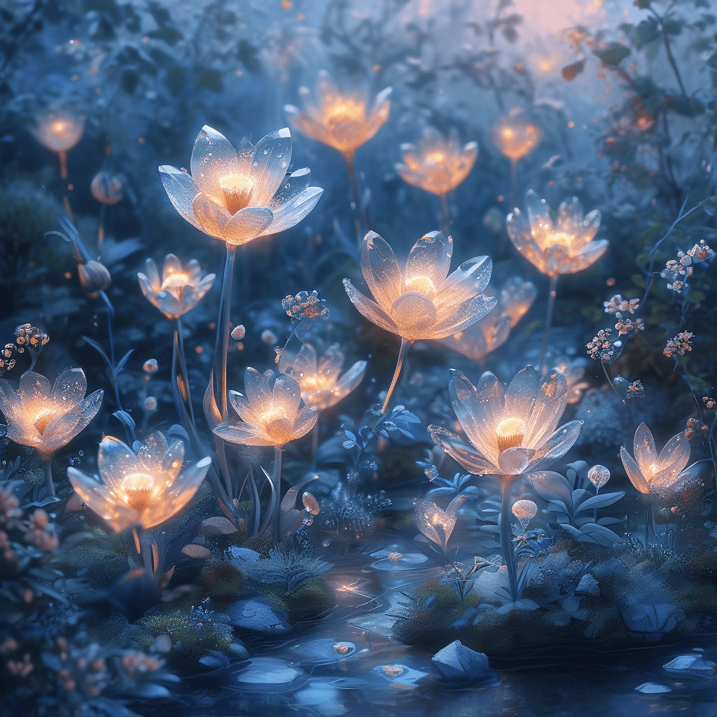 AI 图鉴 · 盛开的水晶花园