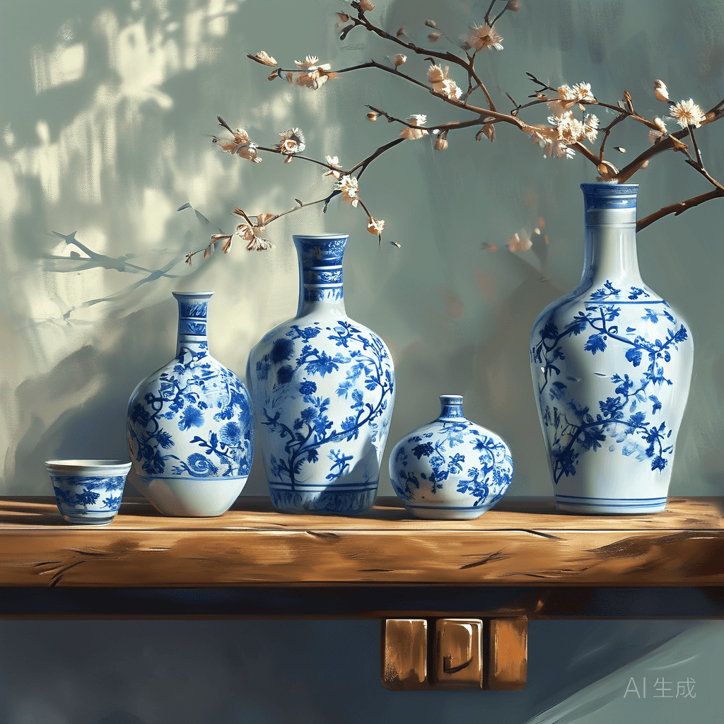 AI 图鉴 · 青花瓷韵静物